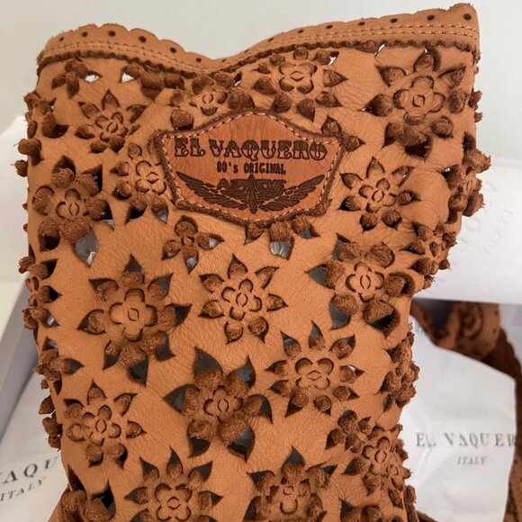 EL VAQUERO "Picking Daisies" Artisan Mocc Boots/Floral Cutouts: New with Box: 38 - Picture 3 of 13